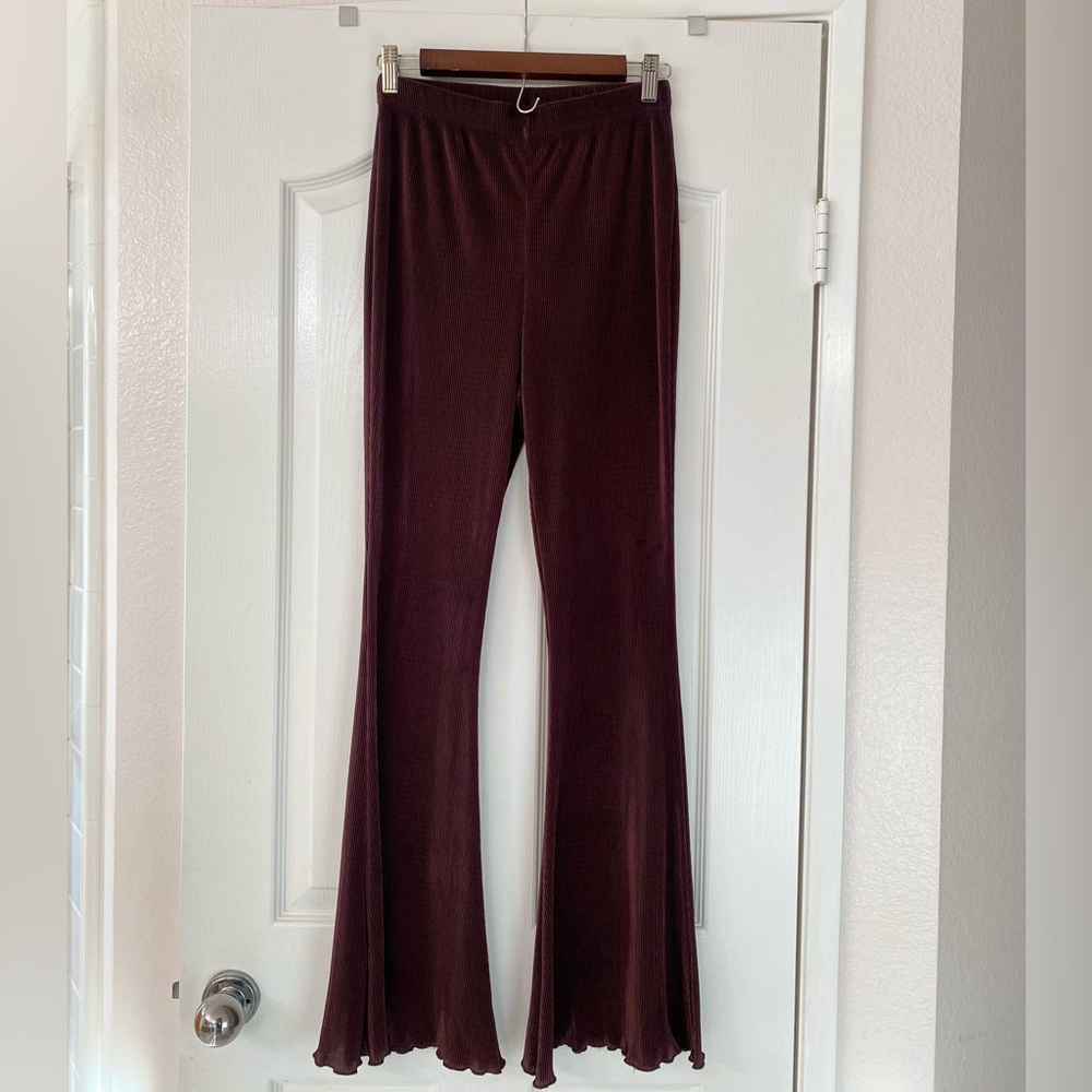 Topshop Ribbed Flare Pants